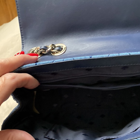 Kate Spade Flowers on Blue Fabric Bag - Picture 5 of 8